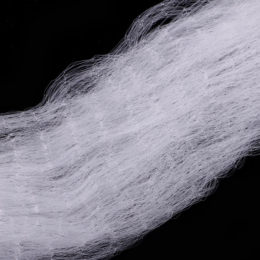 2Pcs 20m Polyethylene Sticky Single Layers Clear Green Bait Trap Monofilament Fishing Gill Net with Floating Screen Mesh Trap