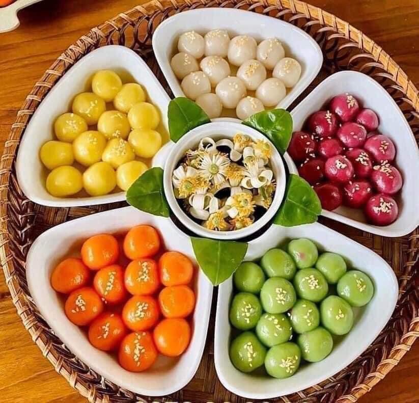 Bộ bát đĩa kèm khay mây