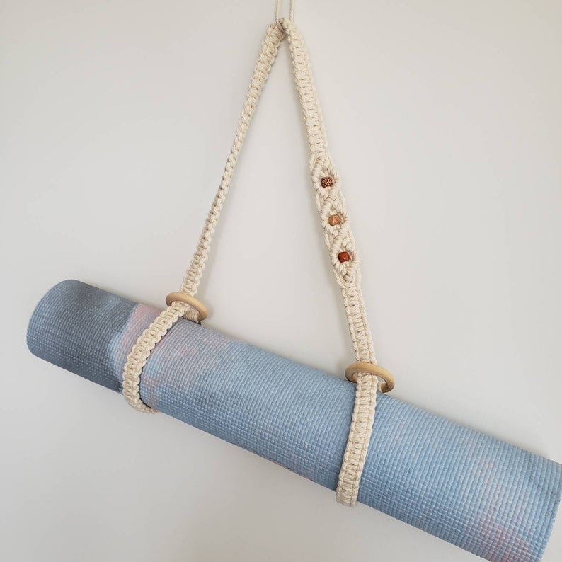 Dây đeo thảm tập yoga dây tết macrame treo trang trí DTT001