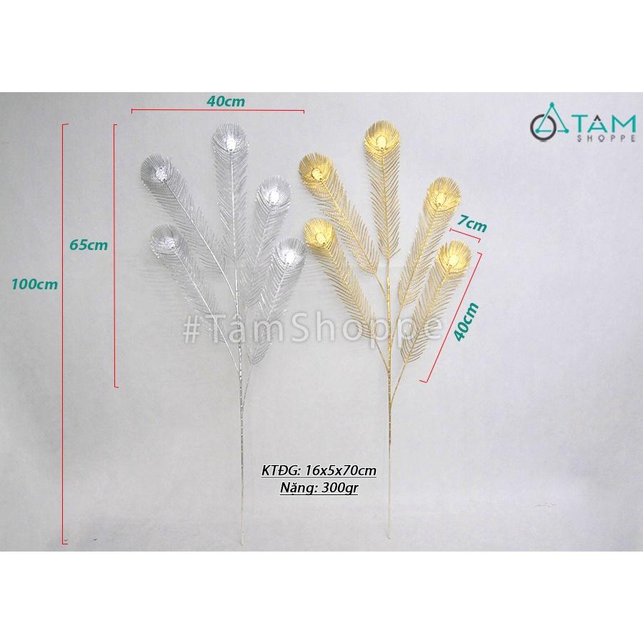Cành lá lông công giả ánh kim CHG-118