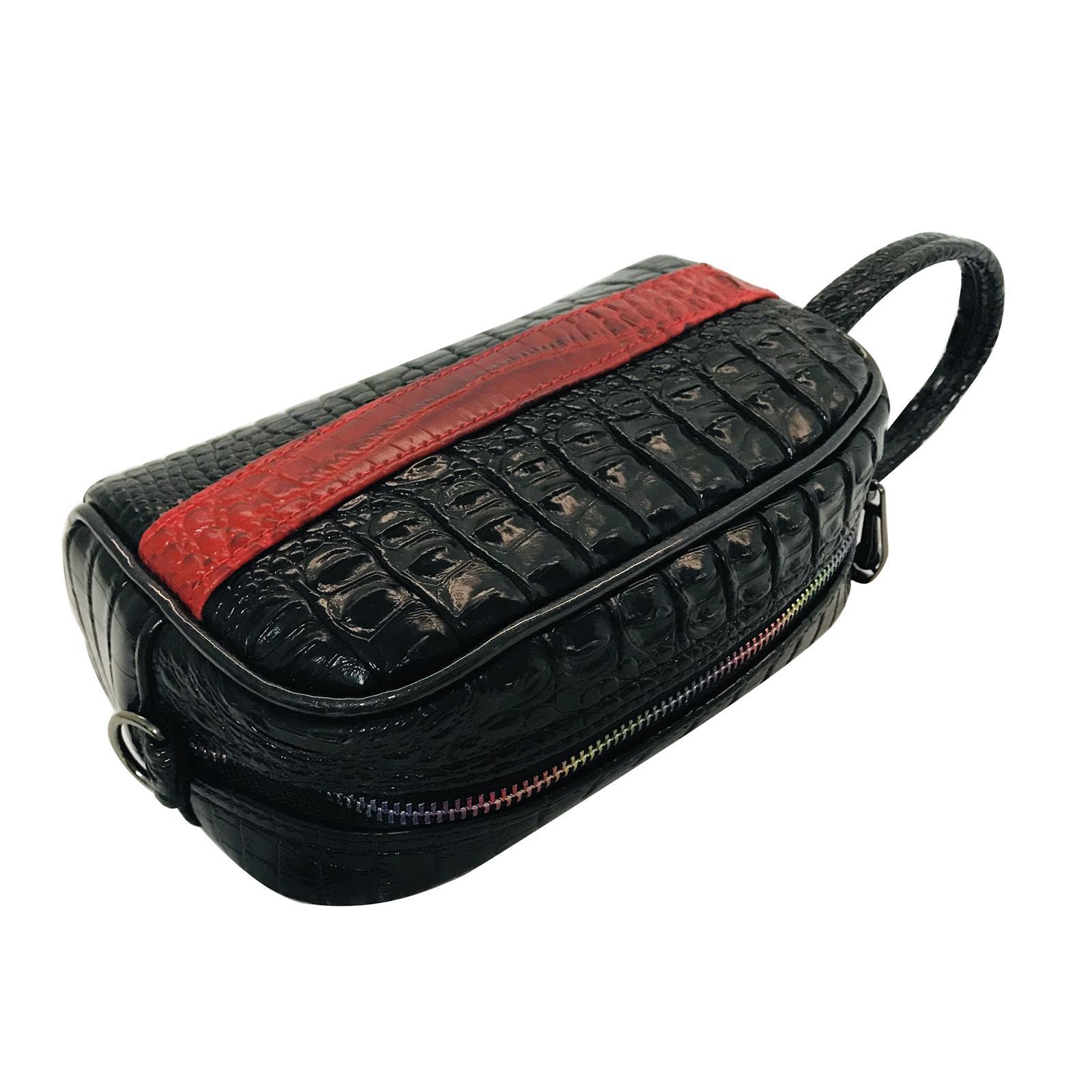 PU Leather Mens Clutch Bag Handbag Zipper Large Capacity Wallet Business Hand Clutch Phone Holder Cards Organizer with Wrist Strap Clip