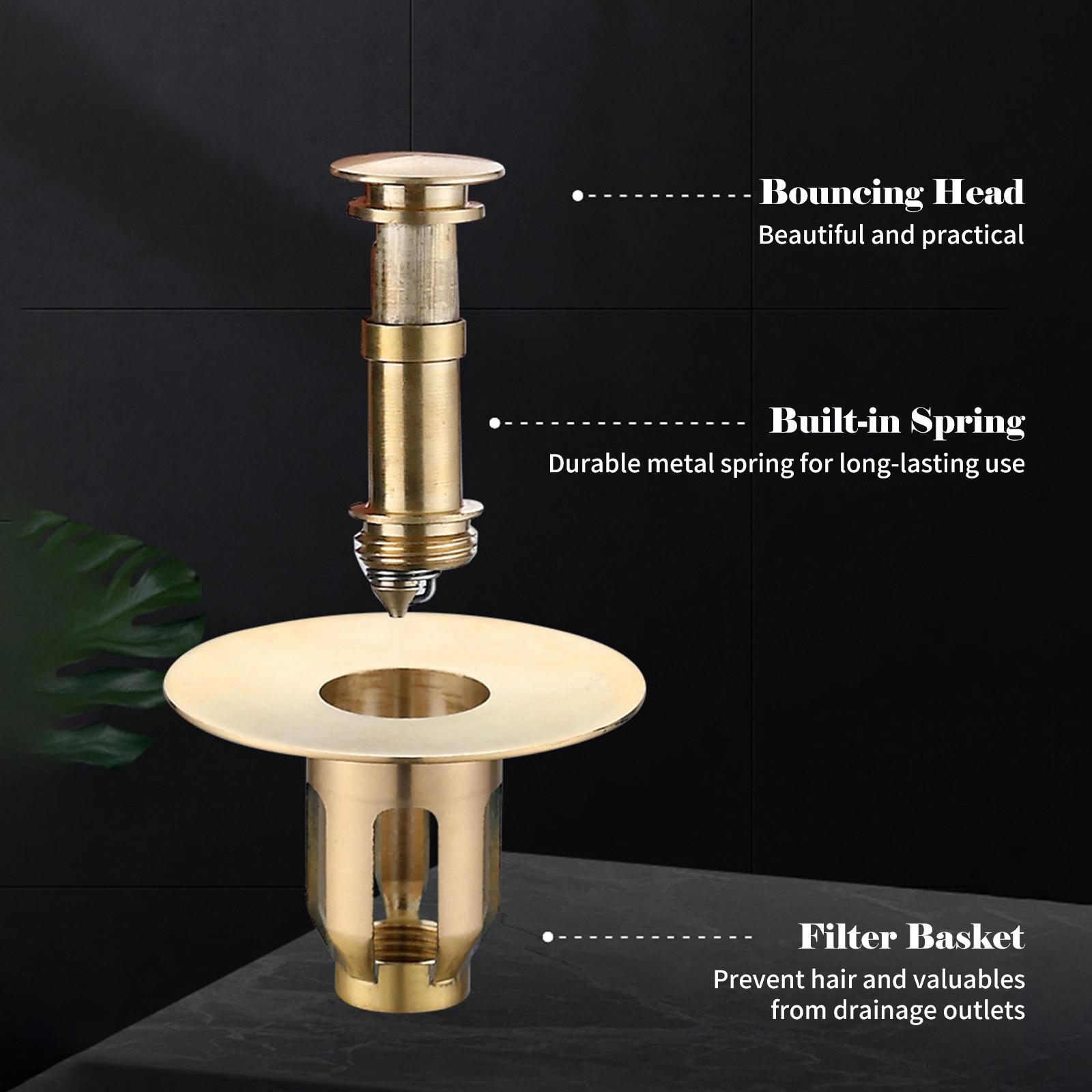 Nút lọc chìm có thể bật lên bồn rửa mặt lavabo nhà tắm bằng thép không gỉ, ngăn tóc và vật thể lạ, thoát nước