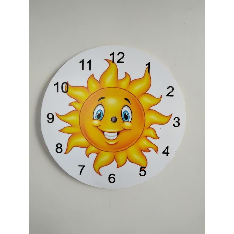 Đồng hồ treo tường hình mặt trời tròn cho trẻ em