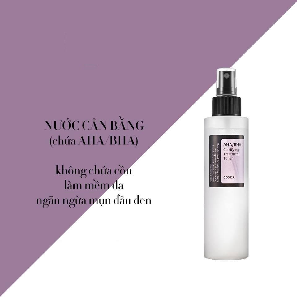 Nước hoa hồng Làm Dịu Da Mụn, Cấp Ẩm Dưỡng Sáng Da COSRX AHA/BHA CLARIFYING TREATMENT TONER 50ml/100ml
