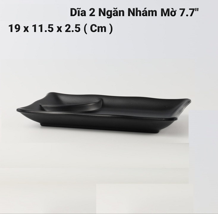 Đĩa Chữ Nhật Có Ngăn Để Gia Vị Phong Cách Hàn Quốc Nhật Bản chất liệu Melamine  cao cấp