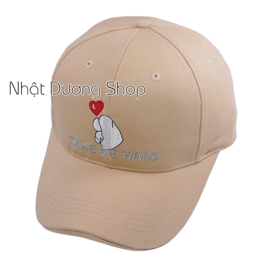 Nón kết Take Me Hand Mũ lưỡi trai bắn trái tim mũ mũ thời trang khóa xịn, chất liệu vải cotton thoáng mát