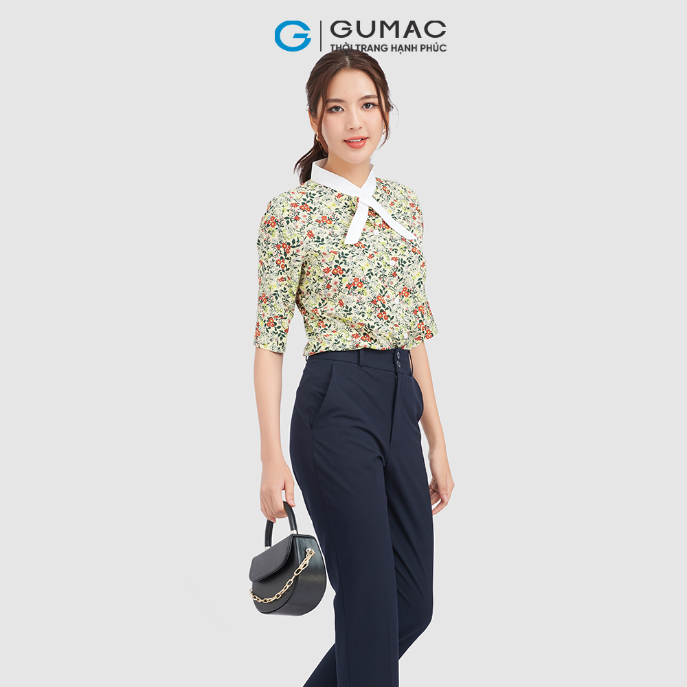 Quần tây nữ GUMAC QC09023 ống đứng cài 2 nút công sở