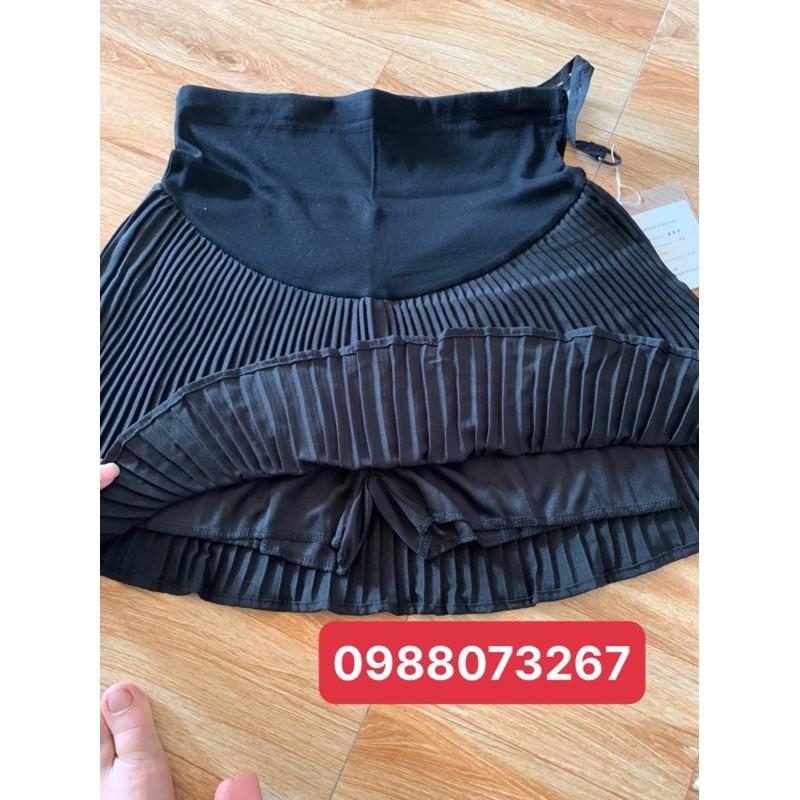 Chân váy ngắn xếp li mùa hè cho bà bầuhàng quảng châuảnh thật.