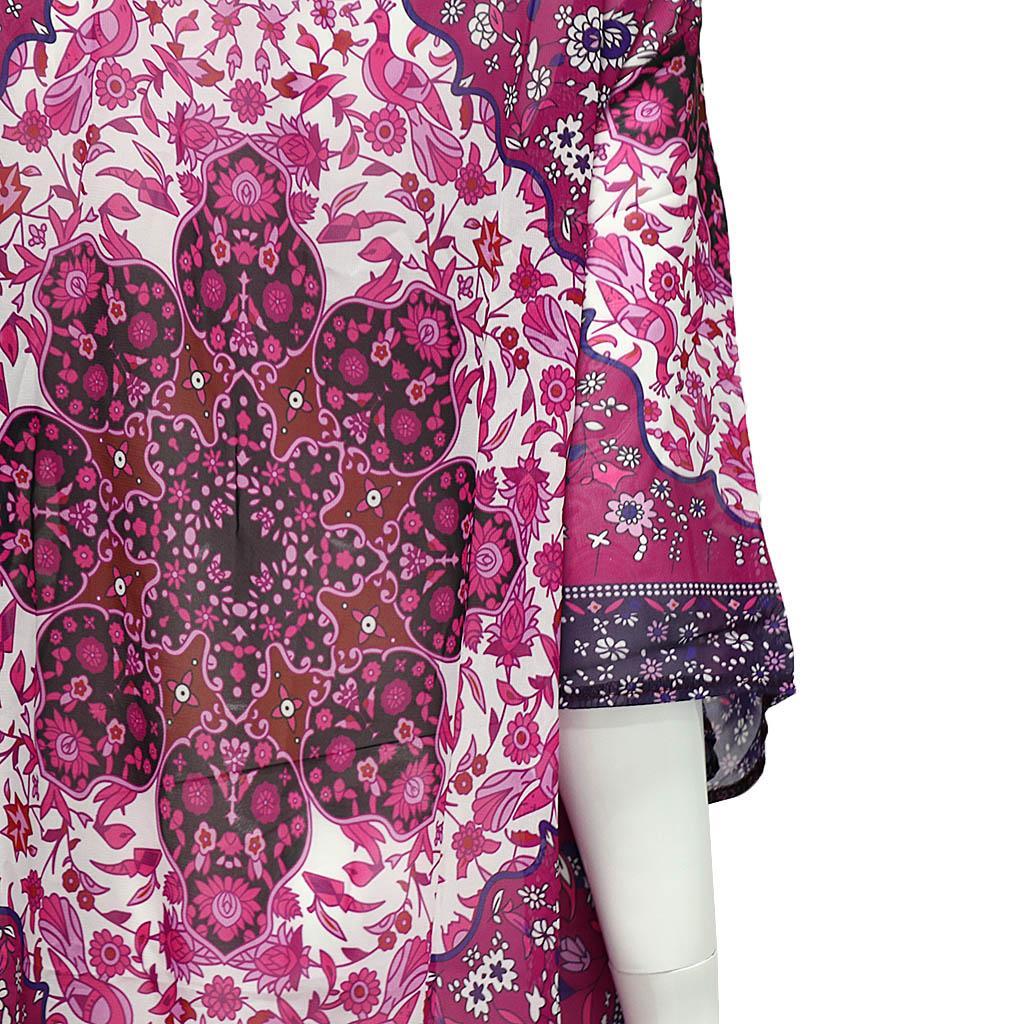 Purple Flower Fashion Flower Printing Chiffon Cardigan Coat Beach Cover UP