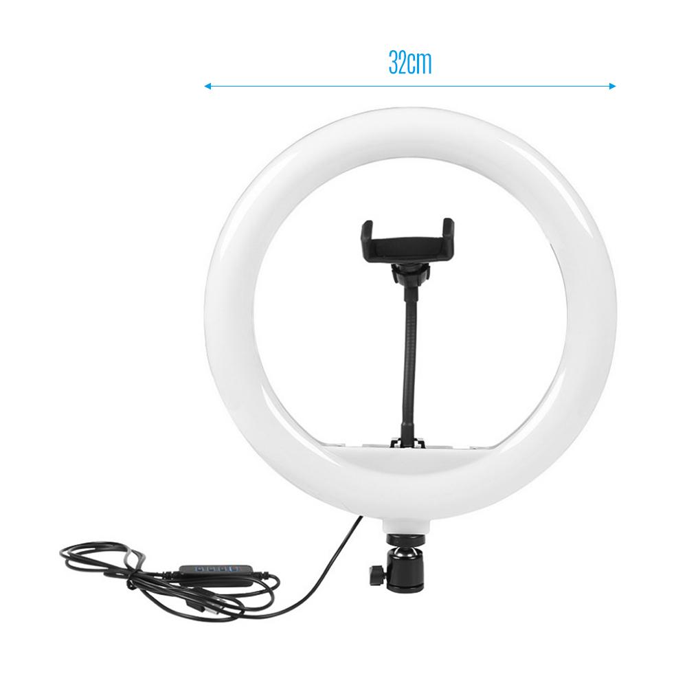 Đèn LED vòng 32cm / 12 inch Ánh sáng lấp đầy có thể điều chỉnh độ sáng 3 chế độ 3200K-5600K USB
