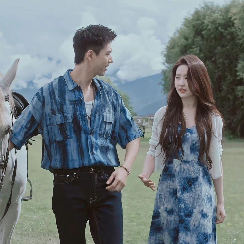 SHUANGYAN Đến nơi có gió Hứa Hồng Đậu cùng kiểu váy màu xanh da trời của Lưu Diệc Phỉ, váy nghỉ mát, váy bãi biển.