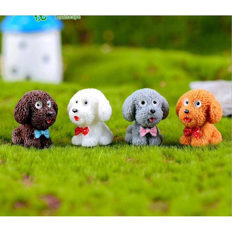 Tiểu Cảnh - Chú chó bông lông xù làm tiểu cảnh terrarium/ mô hình trang trí quà tặng trang trí