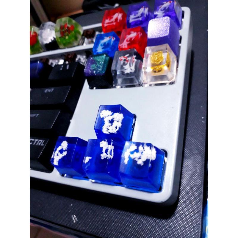 Keycap hiệu ứng mây trắng biển xanh trang trí bàn phím cơ.