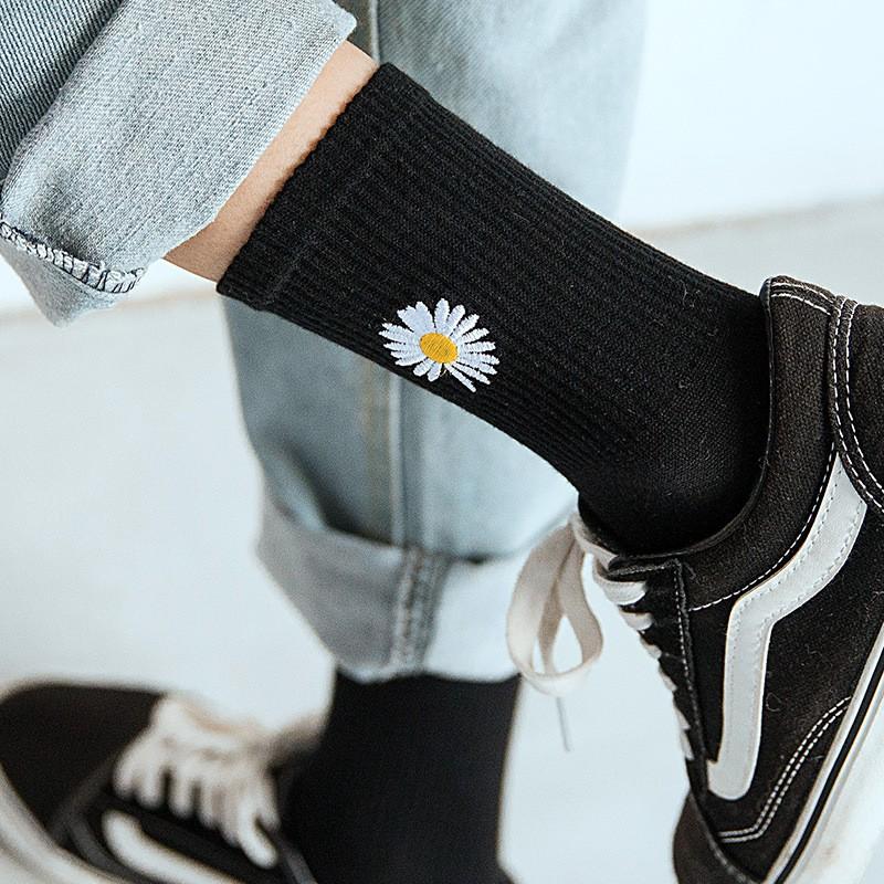50K Tất cao cổ UNISEX cao cổ in hình HOA CÚC KOREA HOT TREND