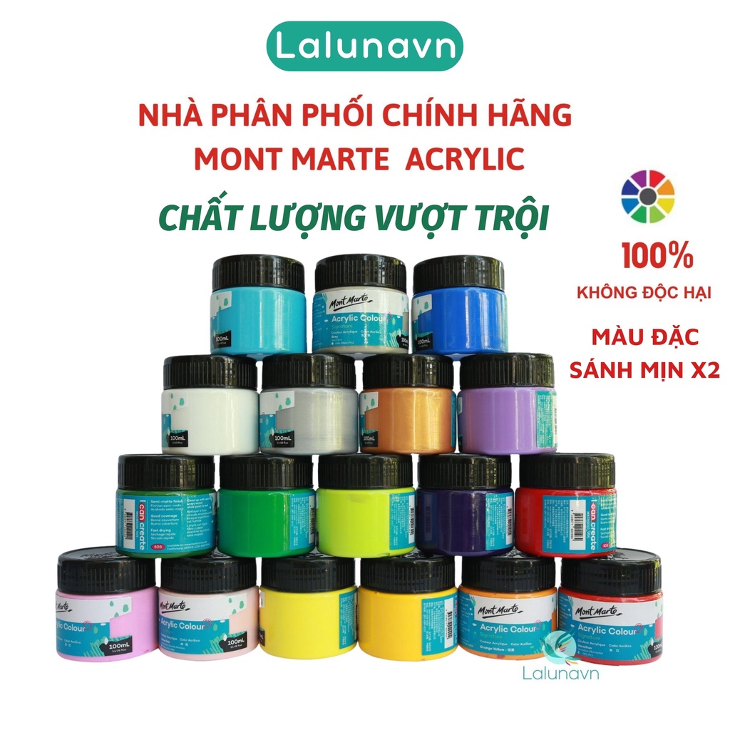 Màu acrylic 3D Mont Marte cao cấp dung tích 100ml ,vẽ giầy,tranh tường  đa dạng màu - B26