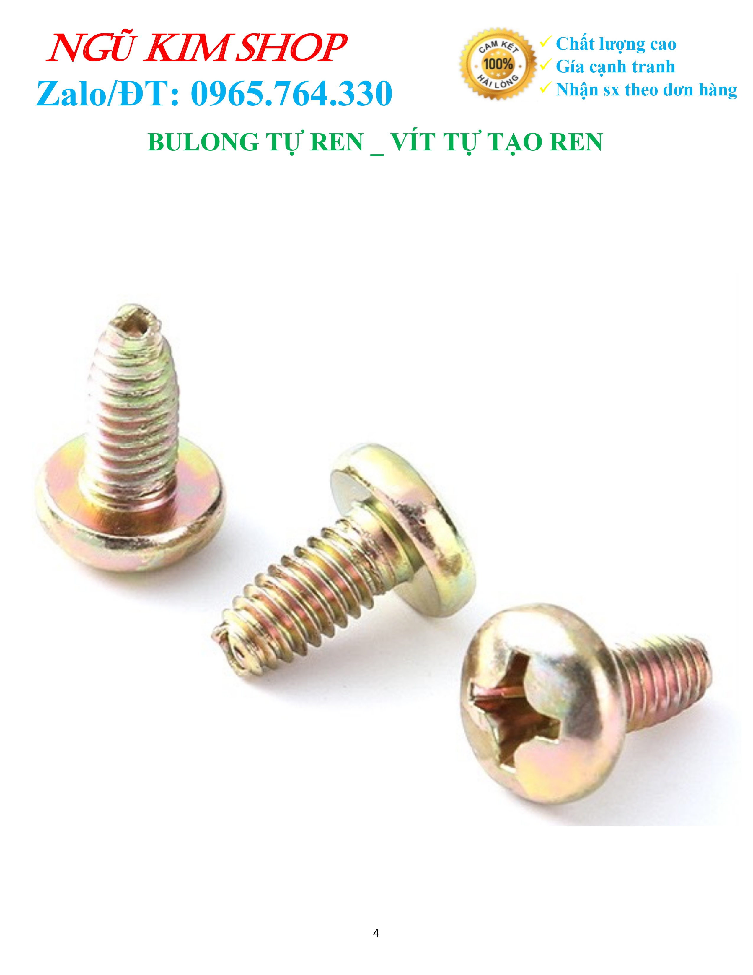 BULONG TỰ REN _ VÍT TỰ TẠO REN