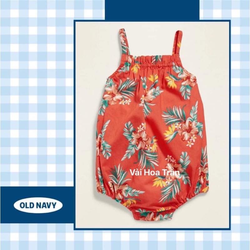 vải thô hoa đỏ cam hãng Oldnavy