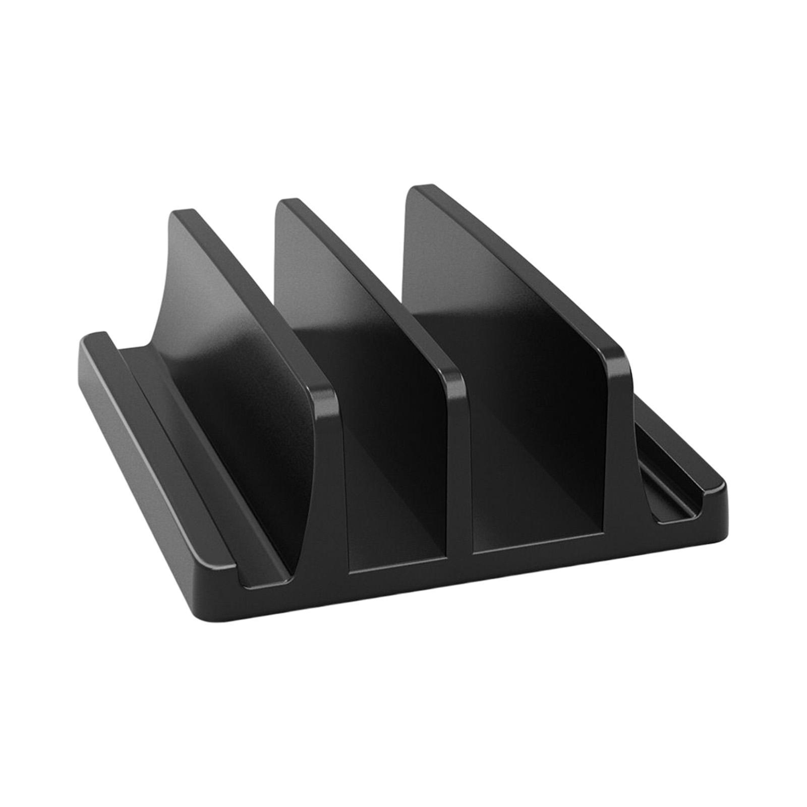 Vertical Laptop Stand Holder Dual Slots Design Durable Mobile Phone Stand for Home
