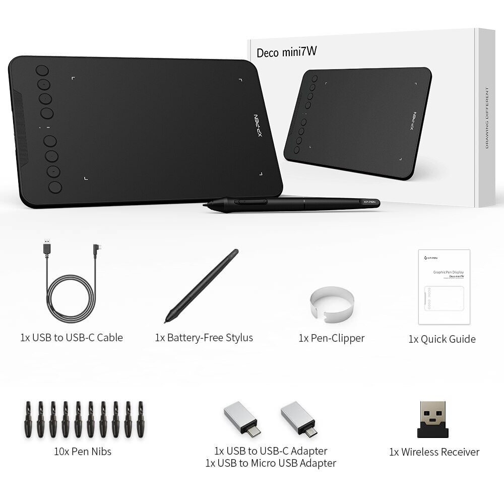 Bảng vẽ điện tử XP-PEN DECO MINI7W - Hàng chính hãng