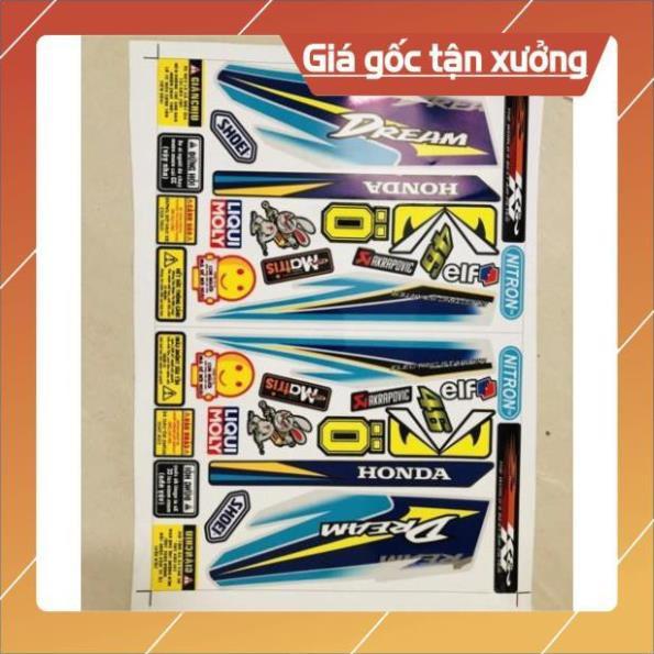 Tem rời Dream dán xe bạc 3 lớp ko bay màu