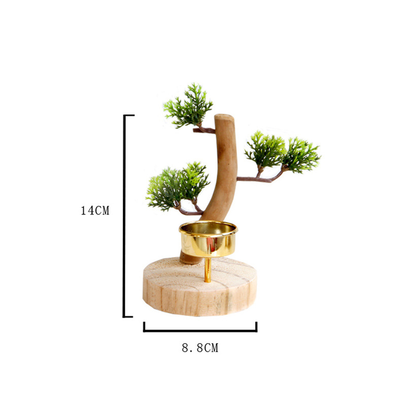 Cây giả bằng gỗ - Giá để nến phong cách Bắc Âu trang trí nhà