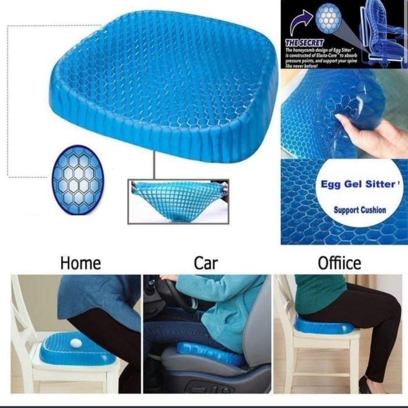 Đệm ngồi 3D cao cấp thoáng khí - Nệm lót ghế gel silicon tổ ong chống ê mông, mỏi lưng