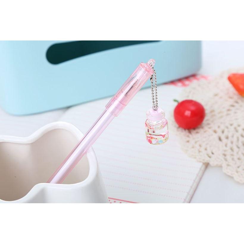 Bút Gel Nước Mực Đen Trong Suốt Lọ Thủy Tinh H66