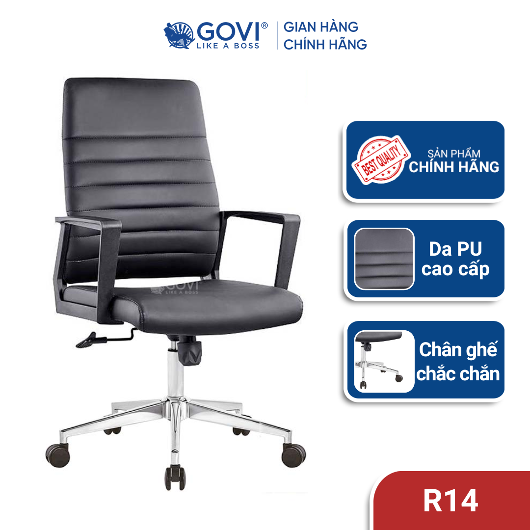 Ghế xoay văn phòng công thái học GOVI Ryan R14 lưng da