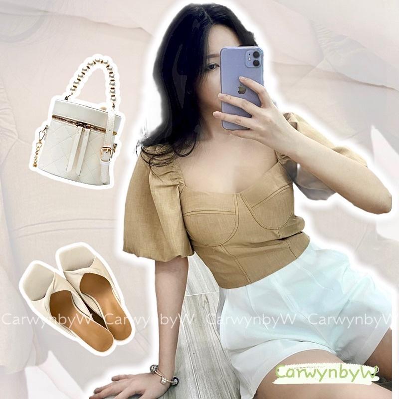 Áo Croptop Cúp Ngực Tay Phồng