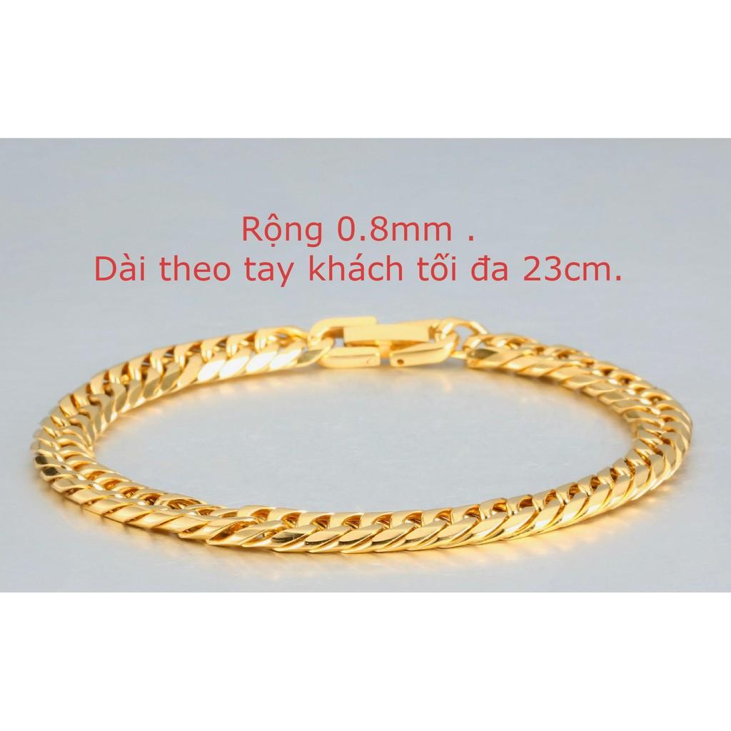 Lắc Tay Nam Nữ Kiểu Xích Dày 8MM Classic- DÙng tắm rửa thoải mái không đen