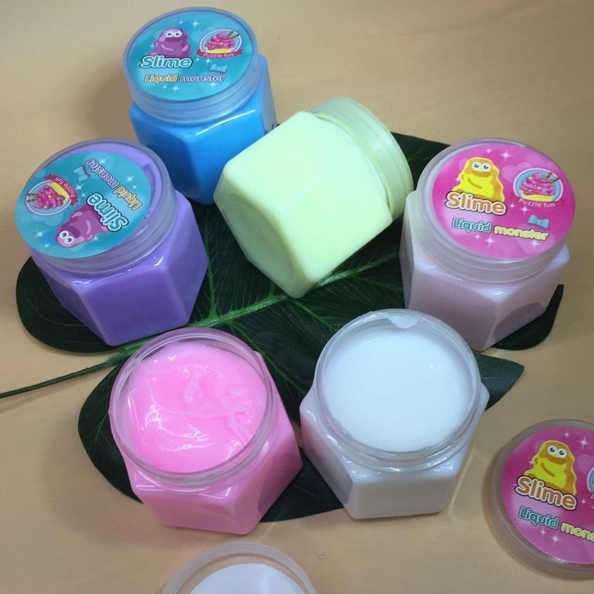 Slime siêu dẻo bóng mềm mịn màu rainbow pastel 9 màu cực đẹp Đồ chơi hũ slam chất nhờn ma quái squishy