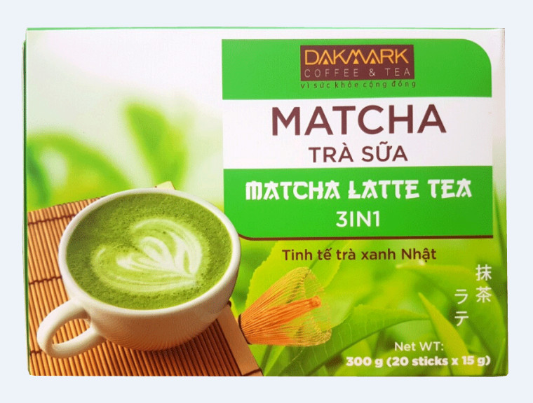 Trà Sữa Matcha DakMark _ Trà sữa trà xanh hòa tan thơm ngon tinh tế đảm bảo sức khỏe (20 Gói x 15g)