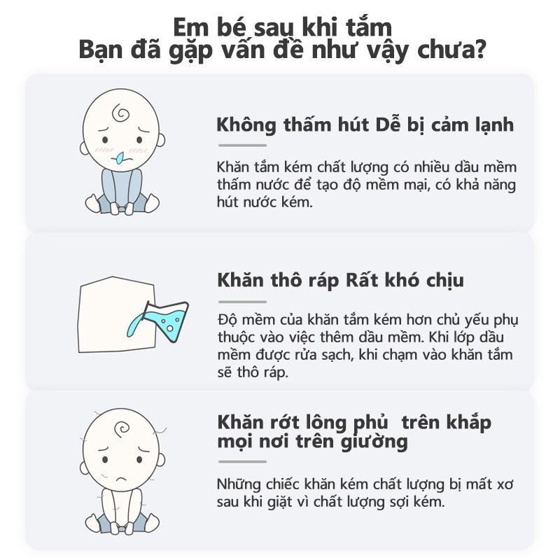 [Einmilk.ân ninh]Khăn tắm cho trẻ mới biết đi / trẻ sơ sinh siêu mềm 6 lớp 100% cotton nhanh khô thấm hút cao QBTS