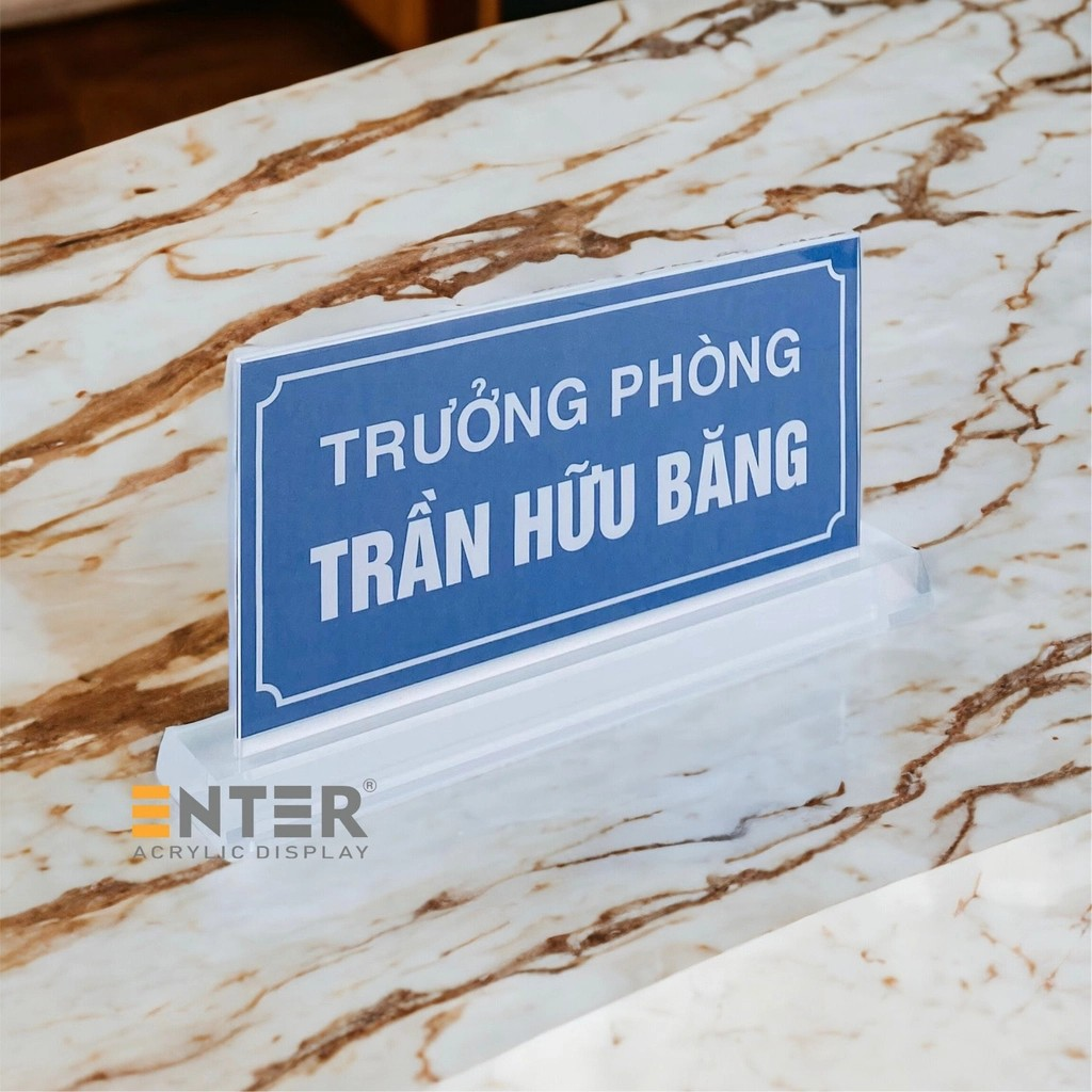 Kệ mica 2 mặt Enter E17B LR 12x26cm, đế mica 5.5x29cm dày 20mm vát 2 cạnh