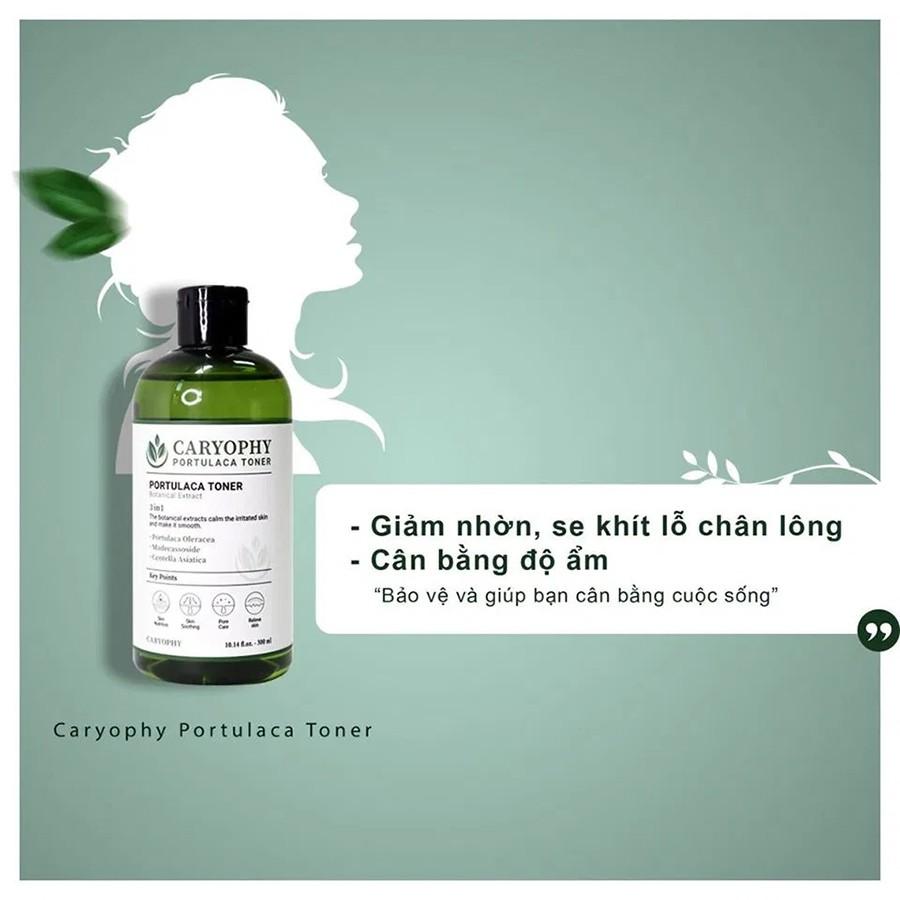 Nước hoa hồng làm sạch mụn mờ thâm dưỡng ẩm cho da caryophy portulaca toner 300ml - Lamicare