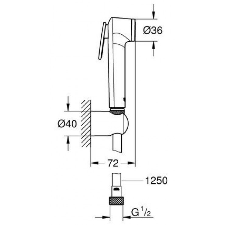 Vòi Xịt Tolet Grohe 27513001 New Tempesta