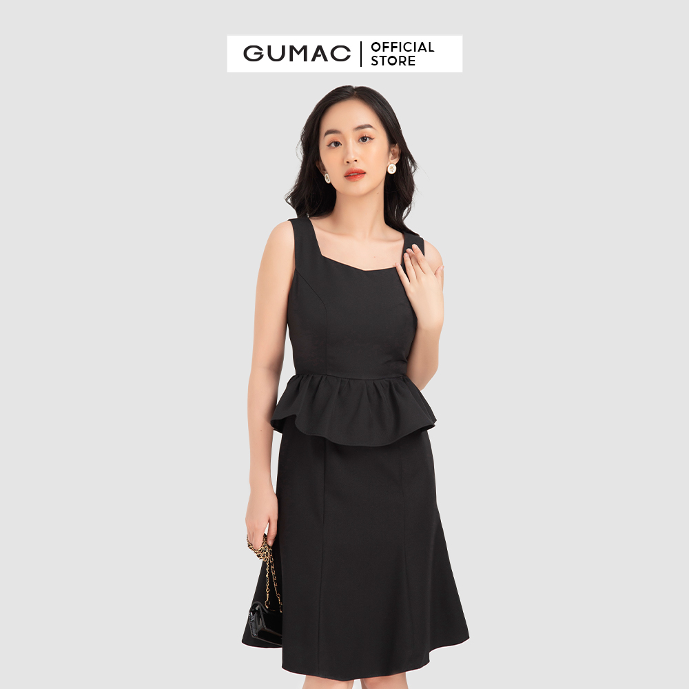 Đầm dáng ôm GUMAC DB12011 sát nách bèo tùng 