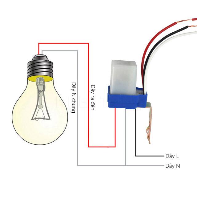 Công tắc cảm biến ánh sáng tự động bật tắt đèn ngoài trời AS10 AC220V/12VDC