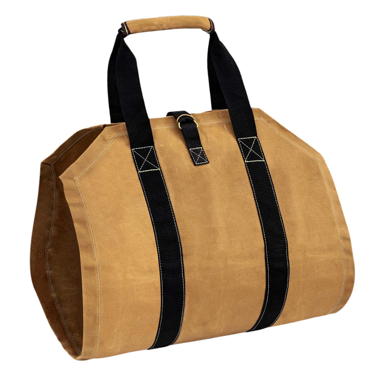 Durable Firewood Carrier Log Tote with Handles Wood Holder Woodpile Rack Carrier Firewood for Outdoor Indoor BBQ Barbecue