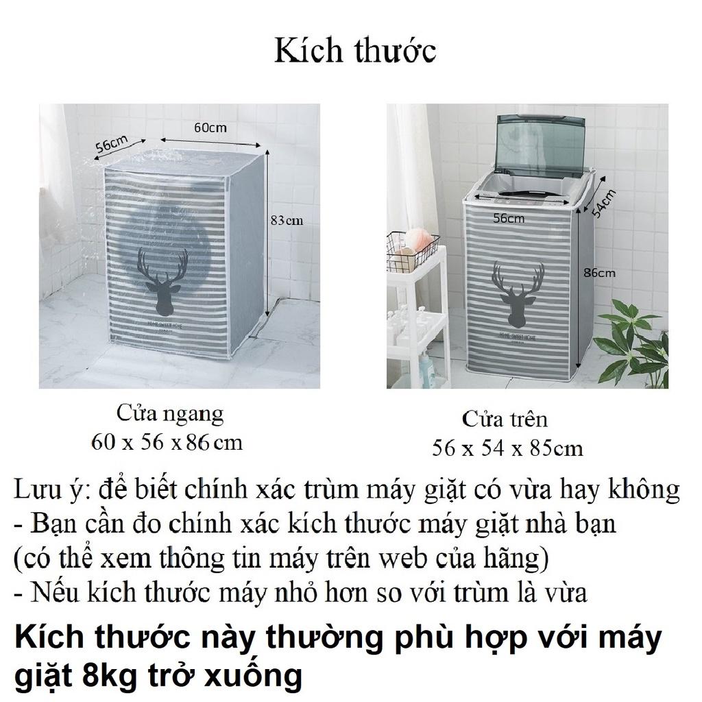 Bọc trùm máy giặt cửa ngang,cửa trên PEVA chống thấm, che phủ máy giặt hàng đẹp