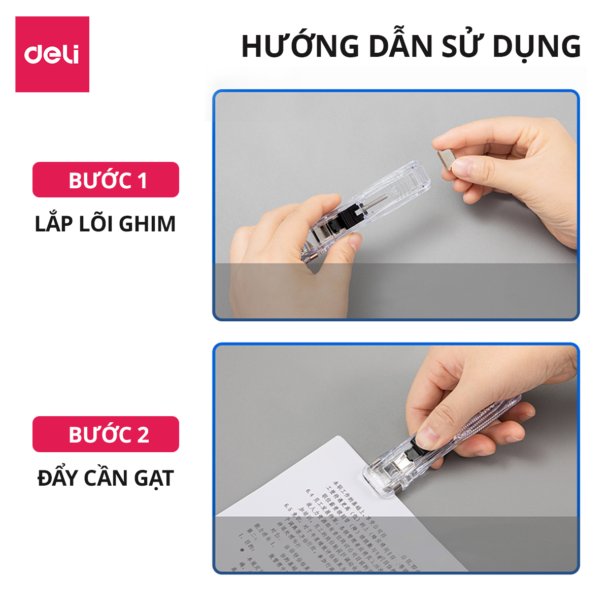 Set kẹp giấy 8 ghim thay thế Deli, kẹp cố định giấy bằng thép không gỉ, kẹp tài liệu hồ sơ văn phòng chắc chắn tái sụng