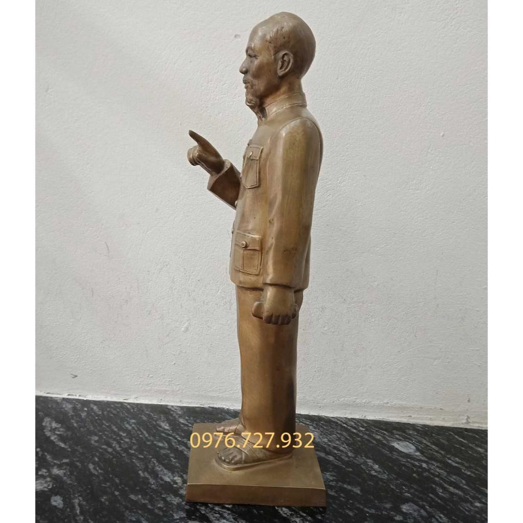 Tượng bác hồ bằng đồng cao 43cm, mẫu tượng hồ chí minh bằng đồng