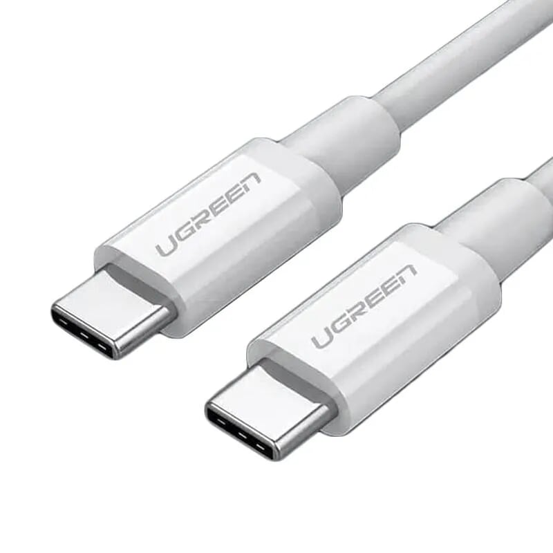Cáp Data Type C 2.0 đầu nhôm 0.5M màu Trắng Ugreen UC60517US264 Hàng chính hãng