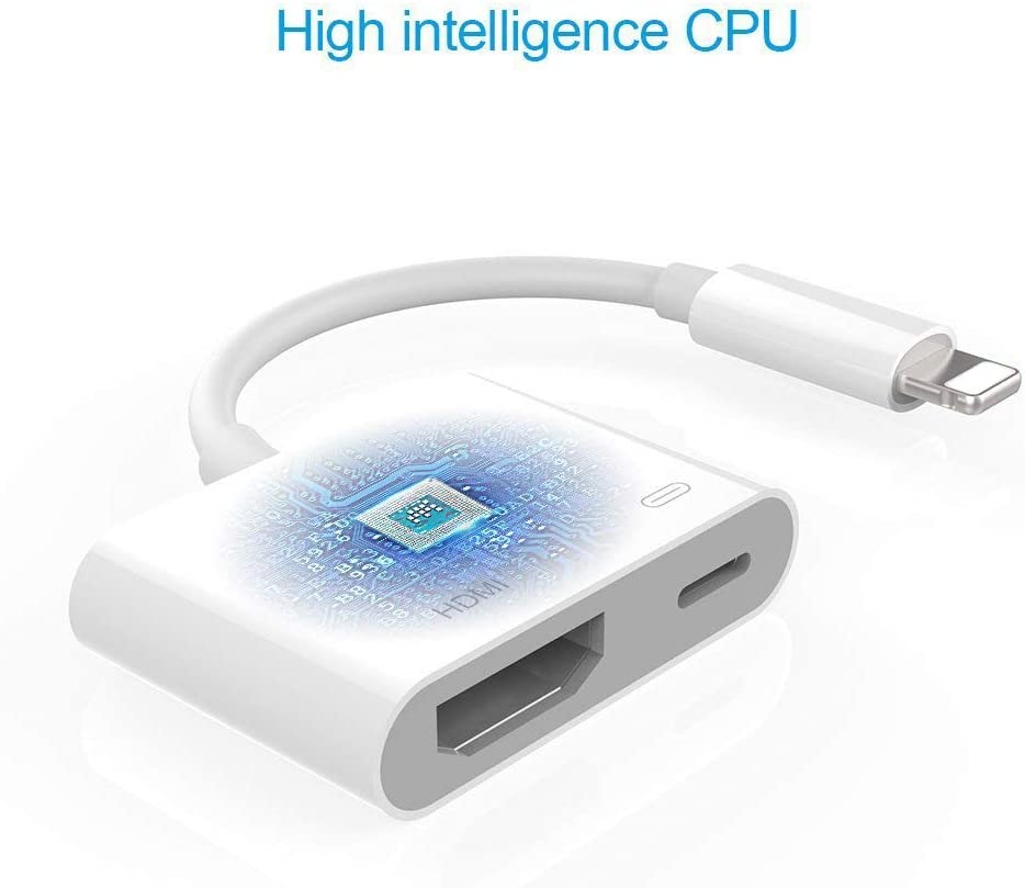 Đầu chuyển 1080P Digital AV Lightning sang HDMI chuyển hình từ iPhone 11/11 Pro/XS/XR/X/8 7, iPad lên Tivi HD/màn hình/máy chiếu