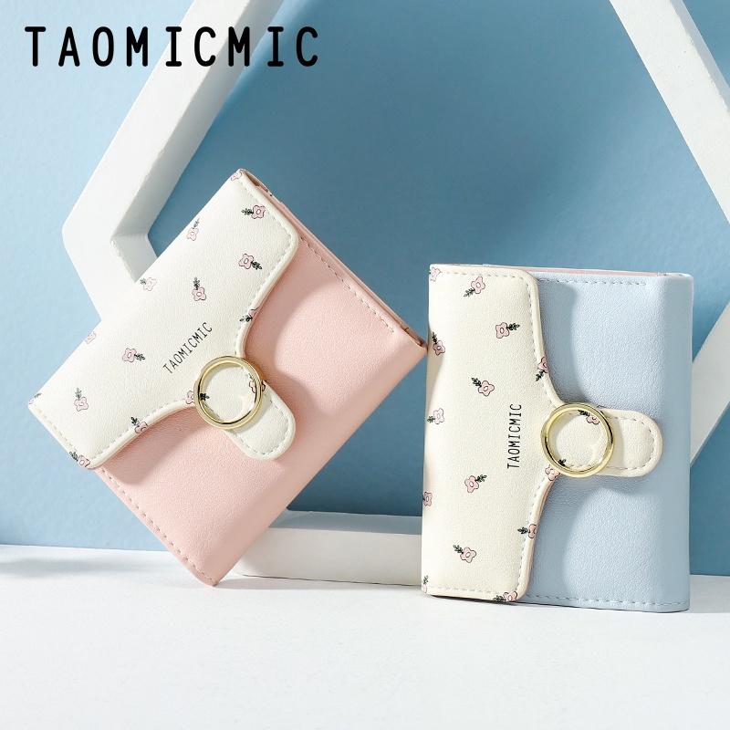 Ví Nữ mini Ngắn Cầm Tay TAOMICMIC Nhiều Ngăn Đựng Phối Hoa Cực Xinh Trẻ Trung Phong Cách Hàn Quốc Y8191