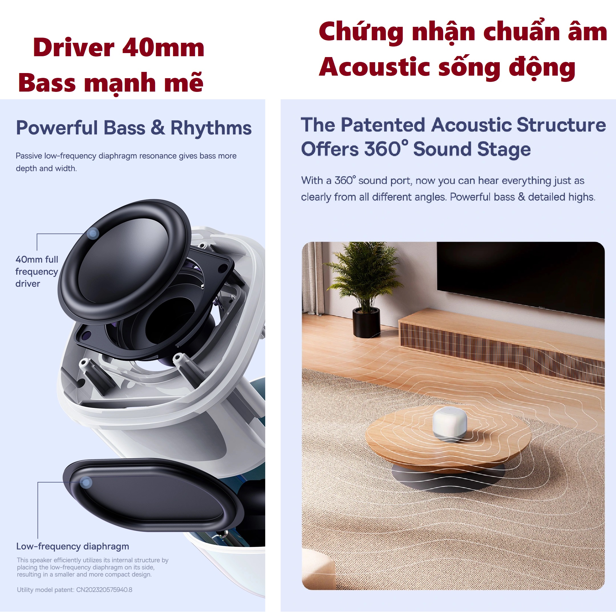 Loa bluetooth TWS khối vuông phát ngũ sắc pin siêu lâu Baseus AeQur V2 _ Hàng chính hãng
