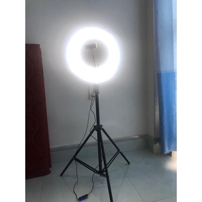 Đèn Livestream size 30cm và chân 2m1 Hỗ trợ chụp ảnh Make up, trang điểm,quay video nhiều chế độ sáng