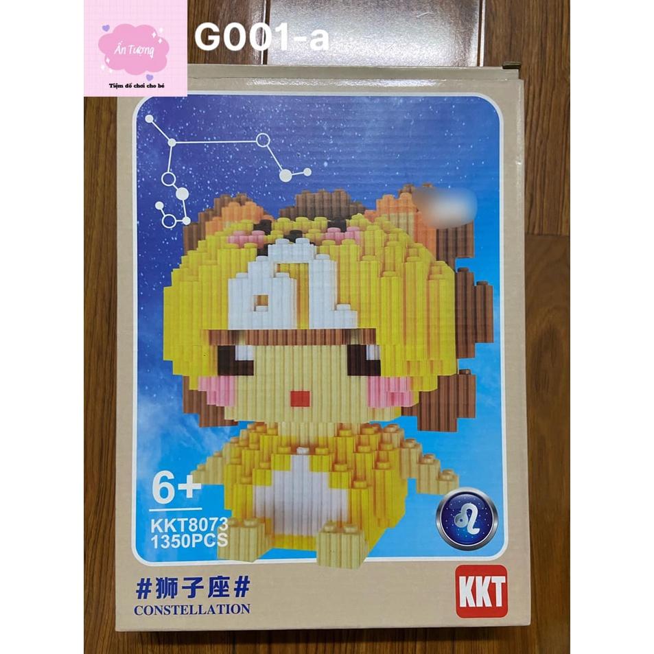 Mô hình lắp ráp 12 cung hoàng đạo, mini đồ chơi lắp ráp mini 3d