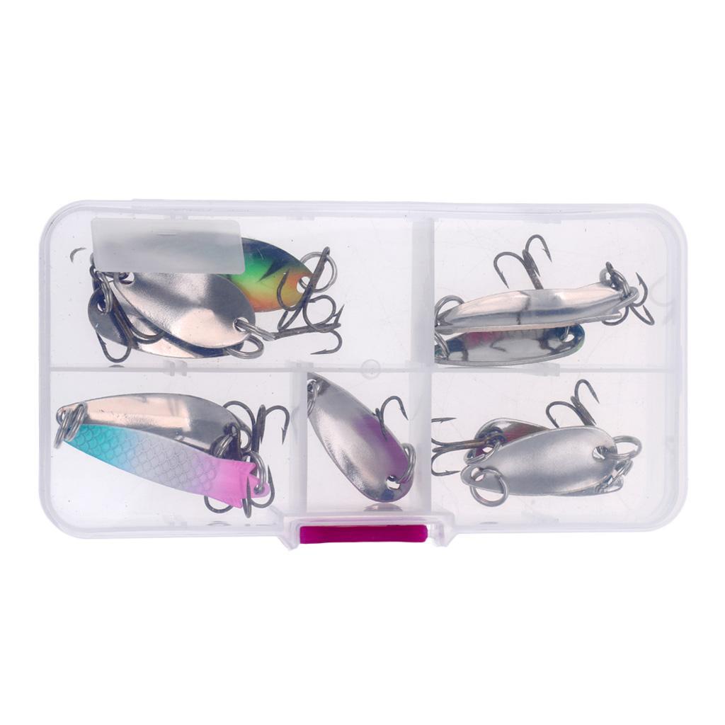 10Pcs/30Pcs Metal Fishing Lures with Treble Hooks - Assorted Spoon Baits for Bass Salmon Trout