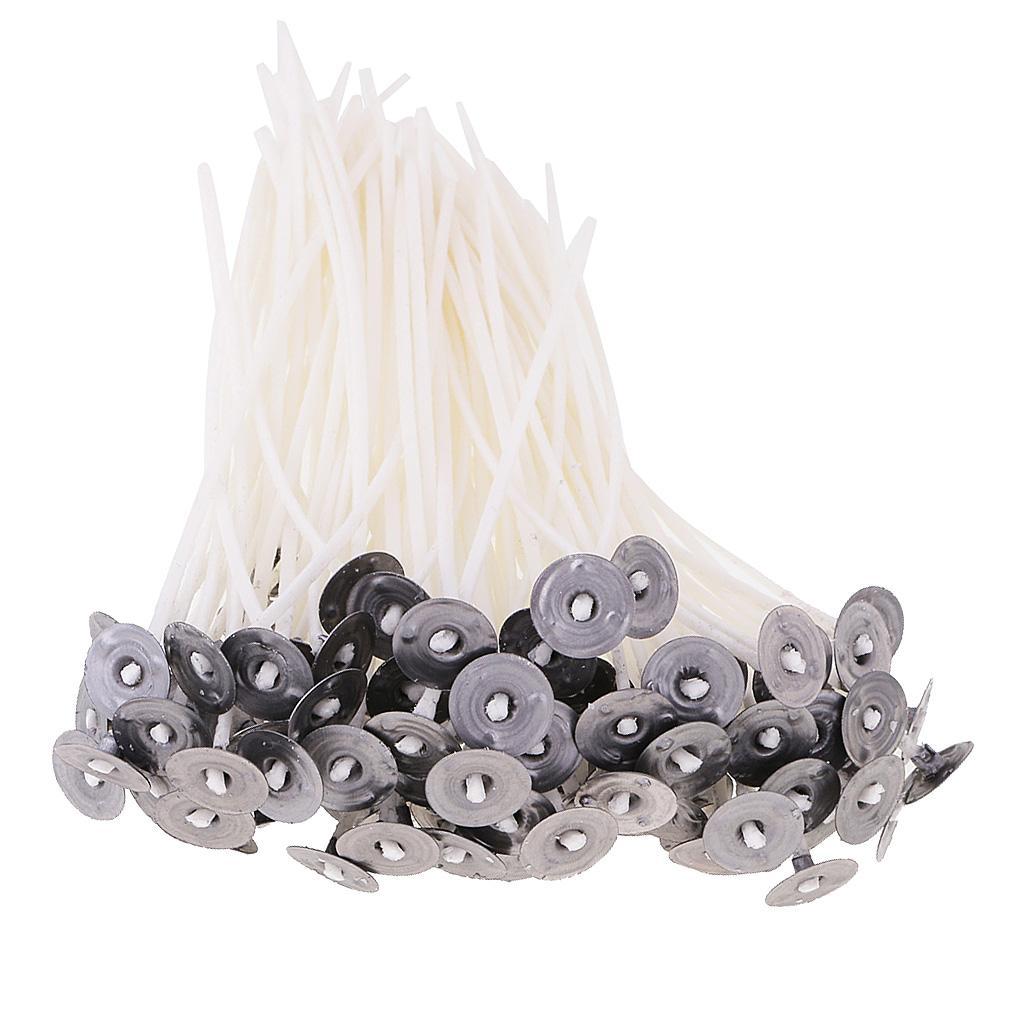 2-4pack Wholesale Cotton Candle Wicks with Sustainers for Candle Making 100pcs